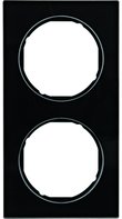 Рамка, R.3, 2-местная, стекло, цвет: черный