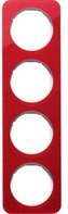 Рамка, R.1, 4-местная, акрил, цвет: красный/полярная белизна