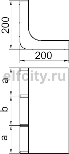 Вертикальный угол 90° кабельного канала EUK 350x38/3 секц. (сталь)