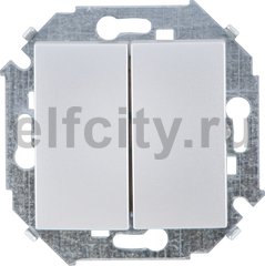Выключатель двухклавишный, проходной (вкл/выкл с 2-х мест), 10 А / 250 В, алюминий