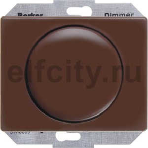 Диммер (светорегулятор) поворотный 60-400 Вт для ламп накаливания и галогенных 220В, пластик коричневый глянцевый