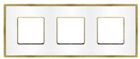 FD01433WHOB Рамка на 4 поста гор/верт., цвет white + bright gold