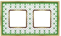 Рамка 2 поста для горизонтального и вертикального монтажа - New Belle Epoque Porcelain, цвет: зеленый, светлое золото