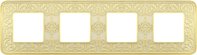 FD01374OP Рамка на 4 поста, гор/верт, цвет gold white patina