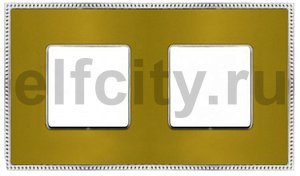 FD01432OMCB Рамка на 2 поста гор/верт., цвет matt gold + bright chrome