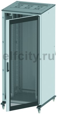 Напольный шкаф 24U Ш600хГ1000 передняя дверь стекло, задняя глухая дверь, крыша укомплектована вводом и заглушками