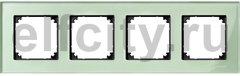 Рамка 4 поста, для горизонтального/ вертикального монтажа, стекло изумруд