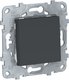 Unica New Выключатель 1-клав., сх. 1, 10 A, 250 В, антрацит
