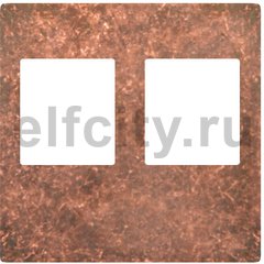 Монтажная плата для 2-го инф. разъема RJ-45, цвет rustic copper черный