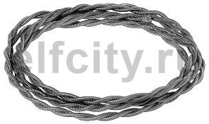 Ретро кабель плетеный 3х0,75 графит