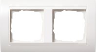 Рамка 2 поста, для горизонтального/ вертикального монтажа, пластик матово-белый/глянц.белый