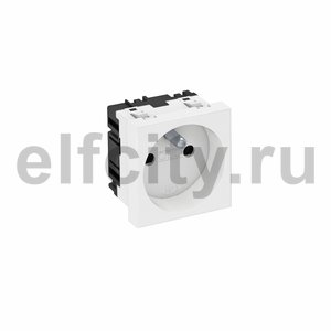 Розетка одинарная 0° франц. стандарт 250 В, 16A (белый)