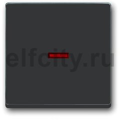 Клавиша для механизма 1-клавишного выключателя/переключателя/кнопки с красной линзой, серия solo/future, цвет антрацит
