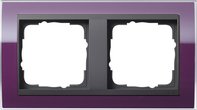 Рамка 2 поста, для горизонтального/вертикального монтажа, пластик прозрачный темно-фиолетовый-антрацит