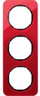 Рамка, R.1, 3-местная, акрил, цвет: красный/черный