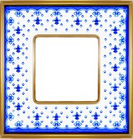 FD01341AZOB Рамка на 1 пост, гор/верт.цвет BLUE LYS - Bright Gold