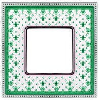 Рамка 1 пост для горизонтального и вертикального монтажа - New Belle Epoque Porcelain, цвет: зеленый, светлый хром