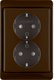 Двойная штепсельная розетка SCHUKO с рамкой, Arsys, цвет: коричневый, глянцевый