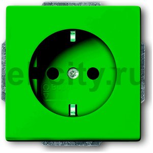 Розетка SCHUKO 16А 250В, со шторками, серия solo/future, цвет зелёный