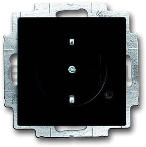 Розетка Schuko с индикацией LED, future, черный бархат