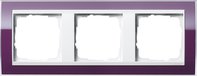 Рамка 3 поста, для горизонтального/вертикального монтажа, темно-фиолетовый-глянец белый