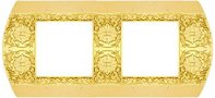 Рамка 2 поста, для горизонтального/ вертикального монтажа, блестящее золото