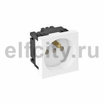 Розетка одинарная 0° франц. стандарт, с кодом, 250 В, 16A (красный)
