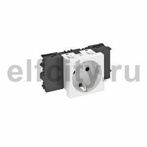 Розетка одинарная 0° Modul45connect с з/к, 250 В, 16A (белый)