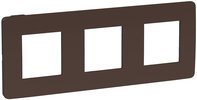 Unica Studio Рамка 3-ная, шоколад / антрацит