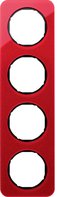 Рамка, R.1, 4-местная, акрил, цвет: красный/черный