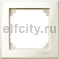 Рамка 1 пост, пластик кремовый глянцевый