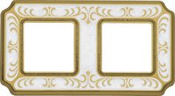 FD01352OPEN Рамка на 2 пост, гор/вер, цвет gold white patina