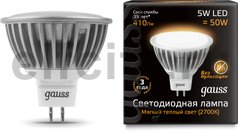 Лампа Gauss LED MR16 GU5.3 5W SMD AC220-240V 2700K FROST 1/10/100