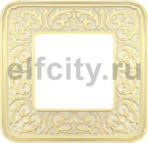 FD01371OP Рамка на 1 пост, гор/верт, цвет gold white patina