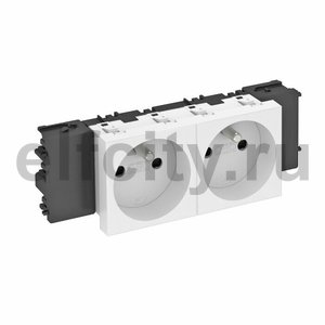 Розетка двойная 0° Modul45connect франц. стандарт, 250 В, 16A (оранжевый)