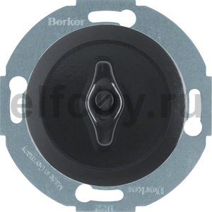 Выключатель, поворотный, универсальный (вкл/выкл с 1-го и 2-х мест), 10 А / 250 В, фарфор черный