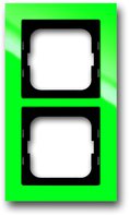 Рамка 2 поста, для горизонтального/вертикального монтажа, пластик зеленый глянцевый