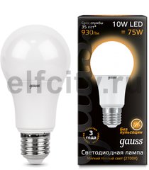 Лампа Gauss LED A60 globe 10W E27 2700K 1/10/40