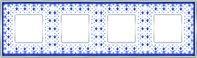 Рамка 4 поста, для горизонтального/ вертикального монтажа, голубая лилия/блестящий хром