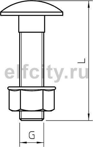 Болт с плоской головкой M8x35/35mm