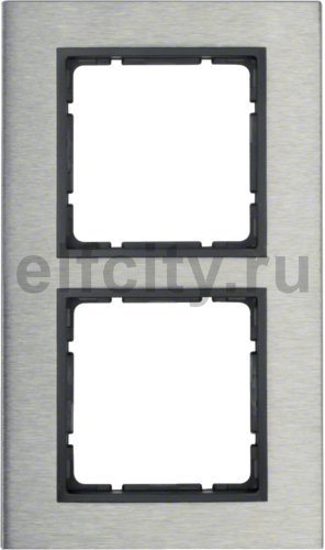 Рамкa, B.7, 2-местная, нержавеющая сталь, цвет: антрацитовый