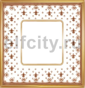 Рамка 1 пост, коричневая лилия/блестящее золото