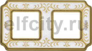 FD01352OPEN Рамка на 2 пост, гор/вер, цвет gold white patina