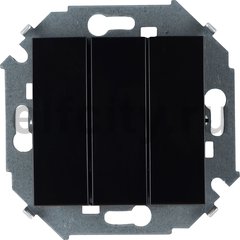 Выключатель трехклавишный, 10 А / 250 В, черный