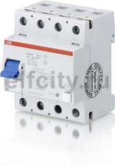 Выключатель дифференциального тока (ВДТ) 4P F204 B-125/0,03
