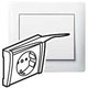 Лицевая панель - Galea Life - для розетки 2К+З - с защитными шторками + крышка - White