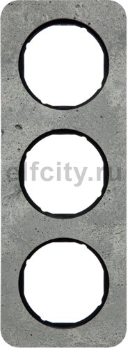 Рамка, R.1, 3-местная, бетон, шлифованный / черный