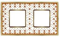Рамка 2 поста для горизонтального и вертикального монтажа - New Belle Epoque Porcelain, цвет: красный, светлое золото