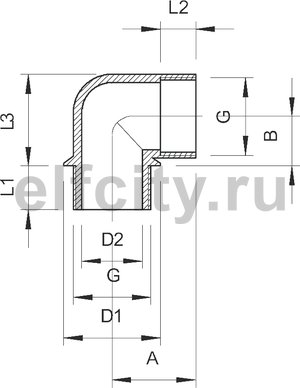 Переходник угловой PG9