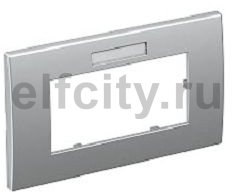 Рамка двойная Modul45 (с полем д/маркировки.,горизонт.,84x140 мм,серебристый)